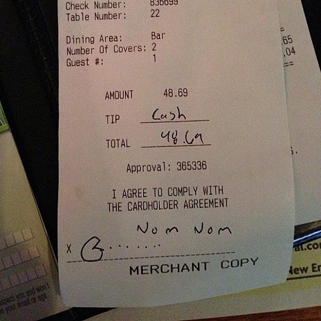 Notes On Restaurant Receipts That Will Make You Lose Your Appetite